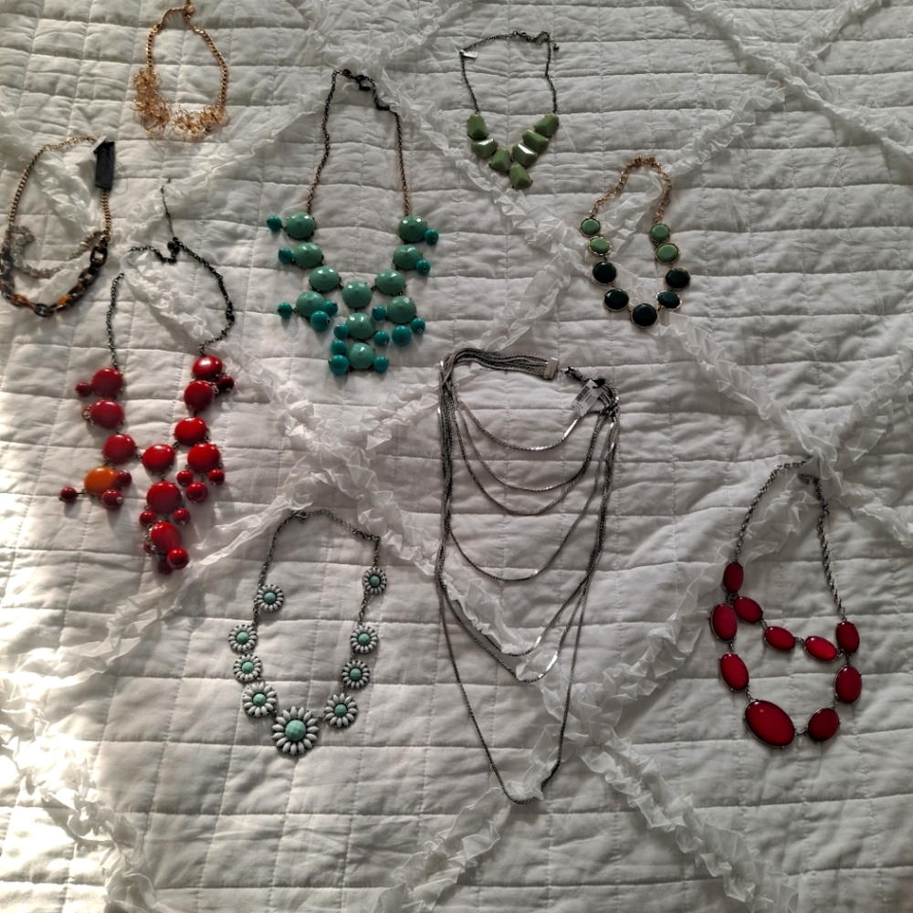 J Crew, Charming Charlie Statement Necklaces some NWT!!!